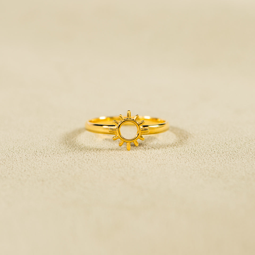 You Are A Ray Of Sunshine Golden Sun Ring