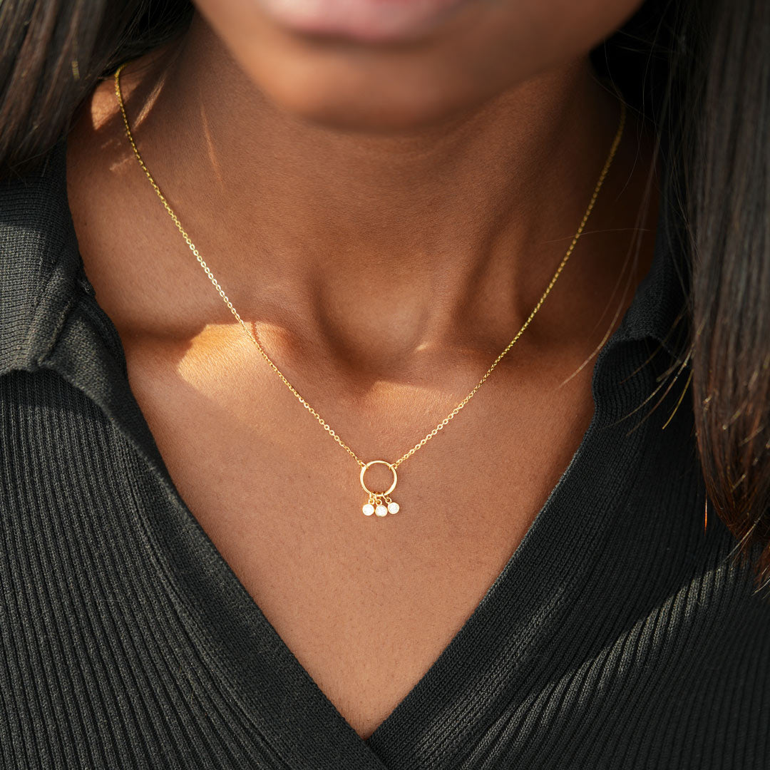 Always With You Trio Stone Circle Necklace