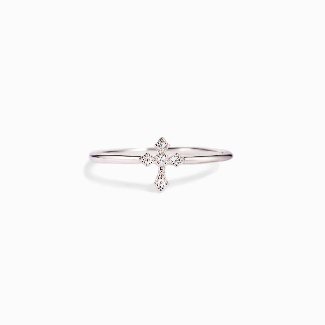 Pray Through It Minimalist Cross Ring