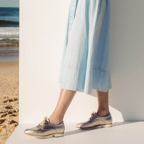 Amelia II Champagne Lizard Emboss